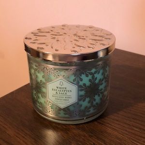 Bath and Body Works White Eucalyptus & Sage 3-wick Candle NEW!!